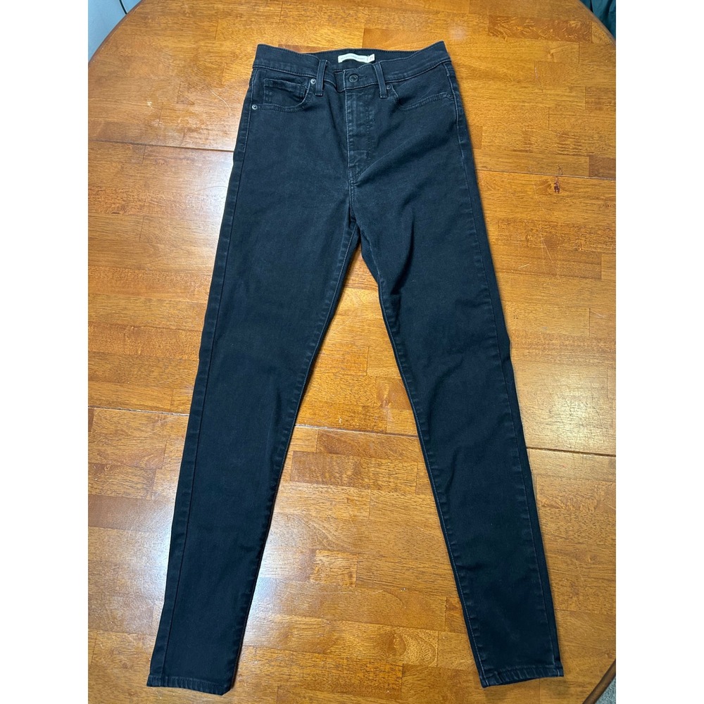 Levi's Mile High Super Skinny Jeans Women 29 Black High Rise Denim